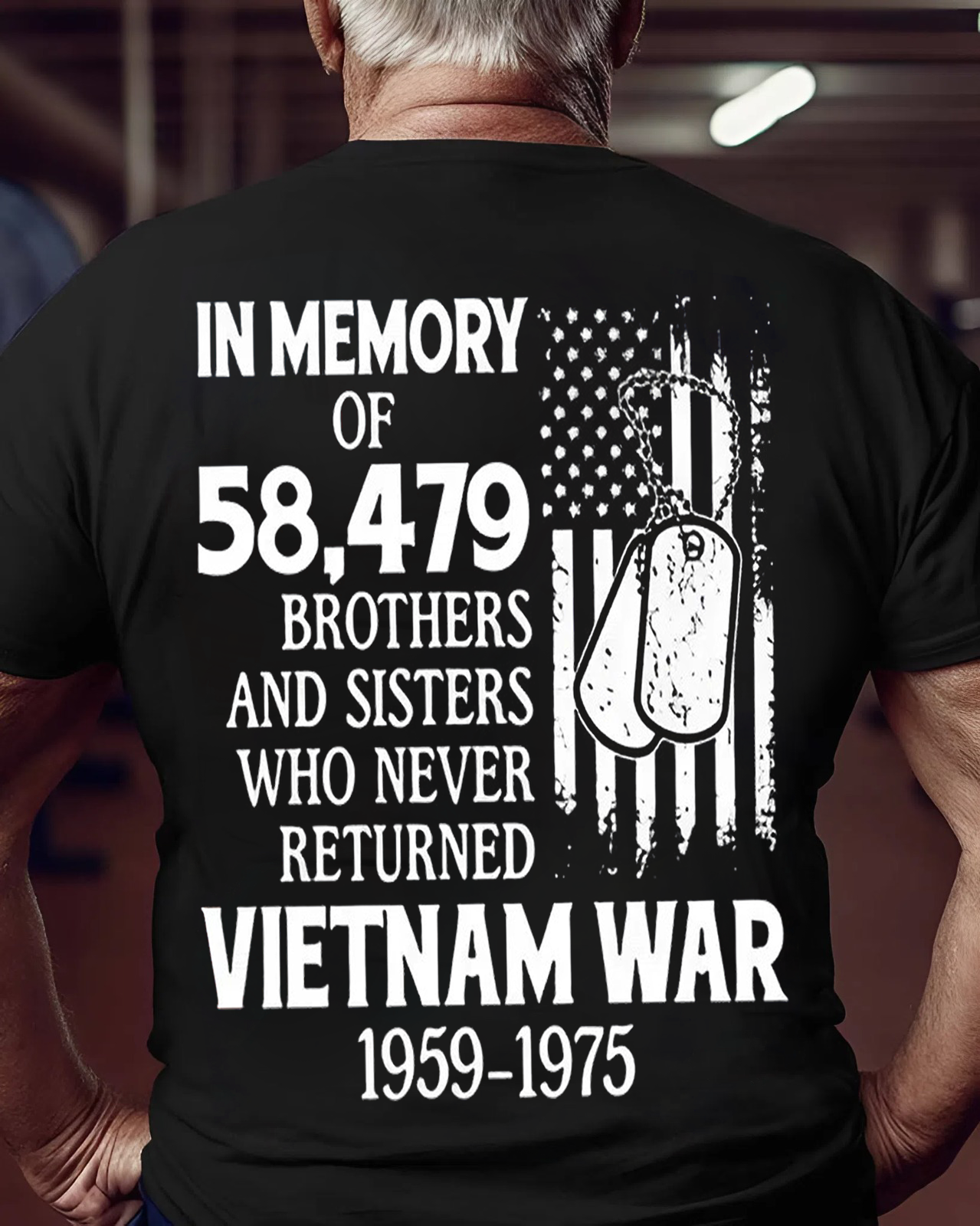 Vietnam War Memorial T-Shirt – Honoring 58,479 Fallen Heroes – Never Forgotten