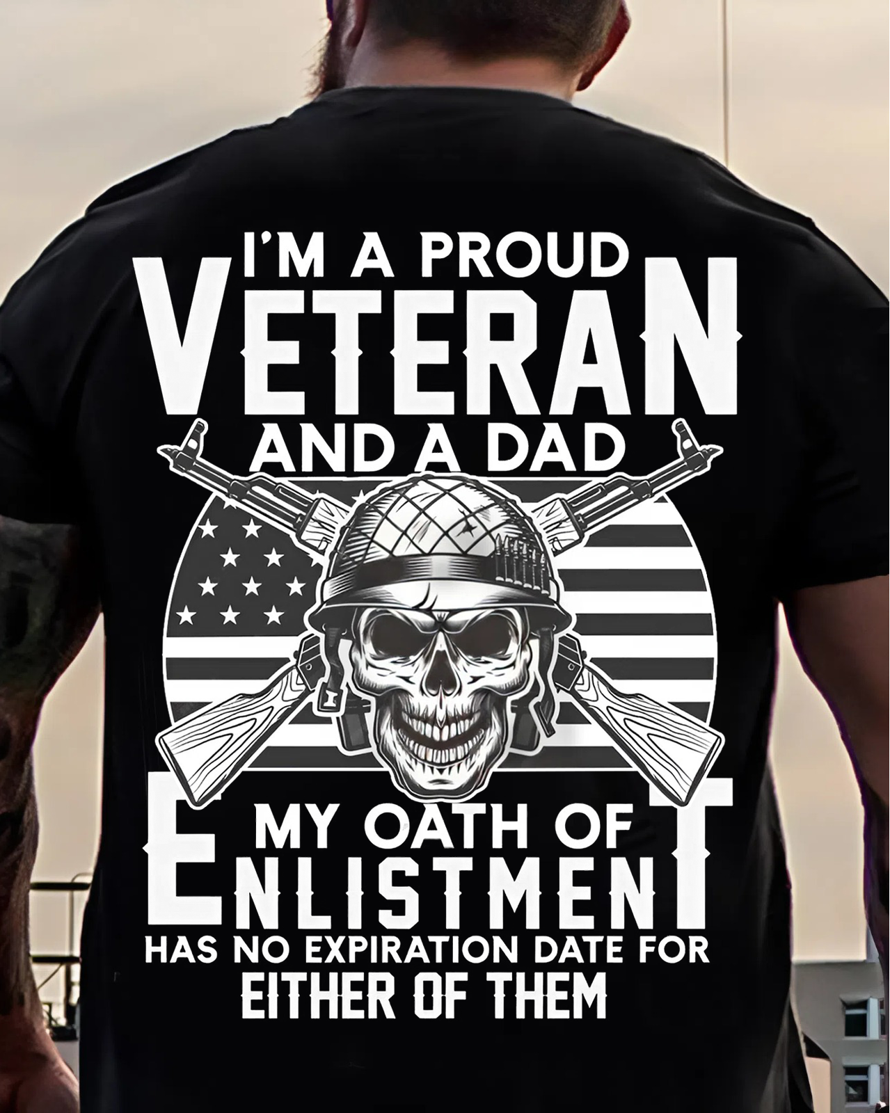 Proud Veteran and Devoted Dad – Military Oath T-Shirt That Honors Lifelong Duty to Family and Country