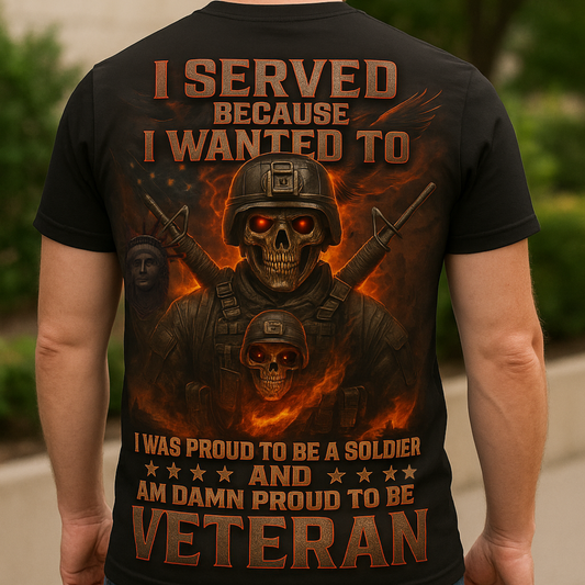 Military Veteran Skull T-Shirt – Proud to Be Soldier Shirt, Patriotic Army Gift for Veterans