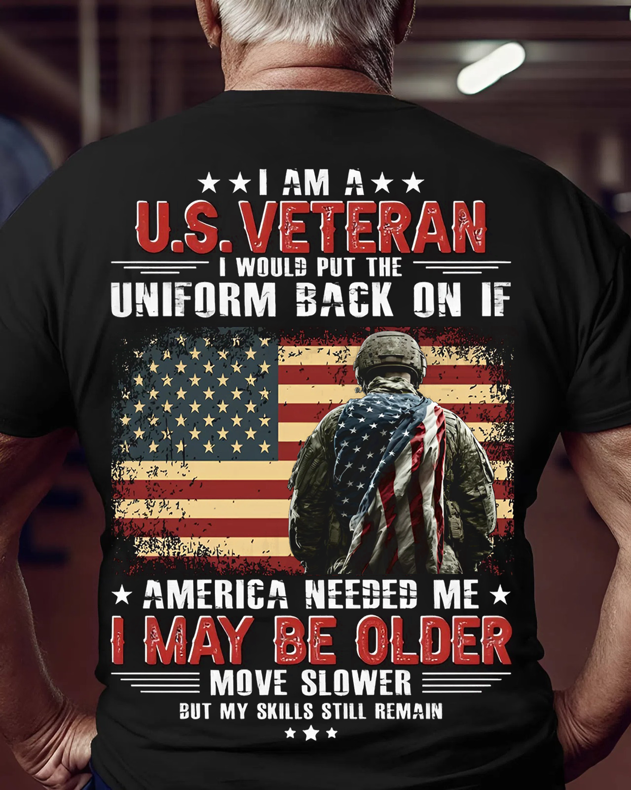 I Am a U.S. Veteran T-Shirt – Patriotic American Flag Military Pride Shirt for Veterans