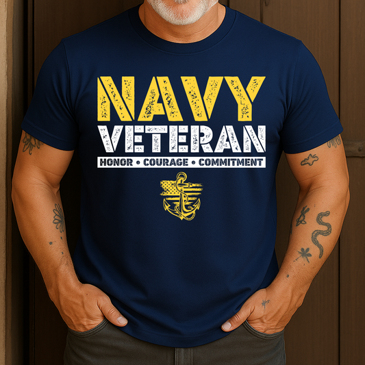 US Navy Veteran Honor Courage Commitment T-Shirt