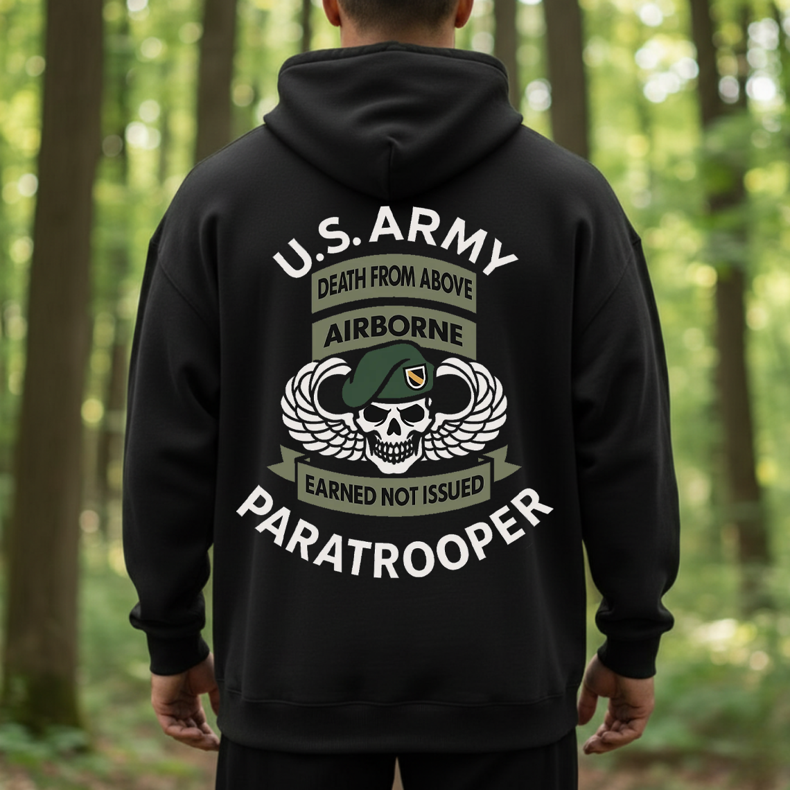 U.S. Army Paratrooper T-Shirt, Sweatshirt, Hoodie – Airborne Death From Above Military Veteran Tee