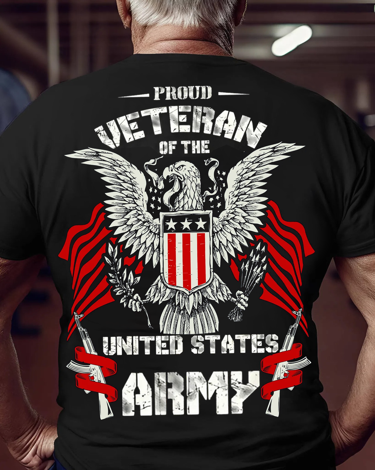Proud U.S. Army Veteran T-Shirt – Eagle Emblem & Military Strength