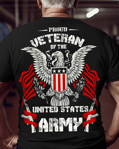 Proud U.S. Army Veteran T-Shirt – Eagle Emblem & Military Strength