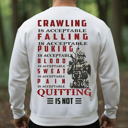 Never Quit Military Motivation Shirt – Gritty Soldier Quote Tee,  T-Shirt for Veterans & Warriors