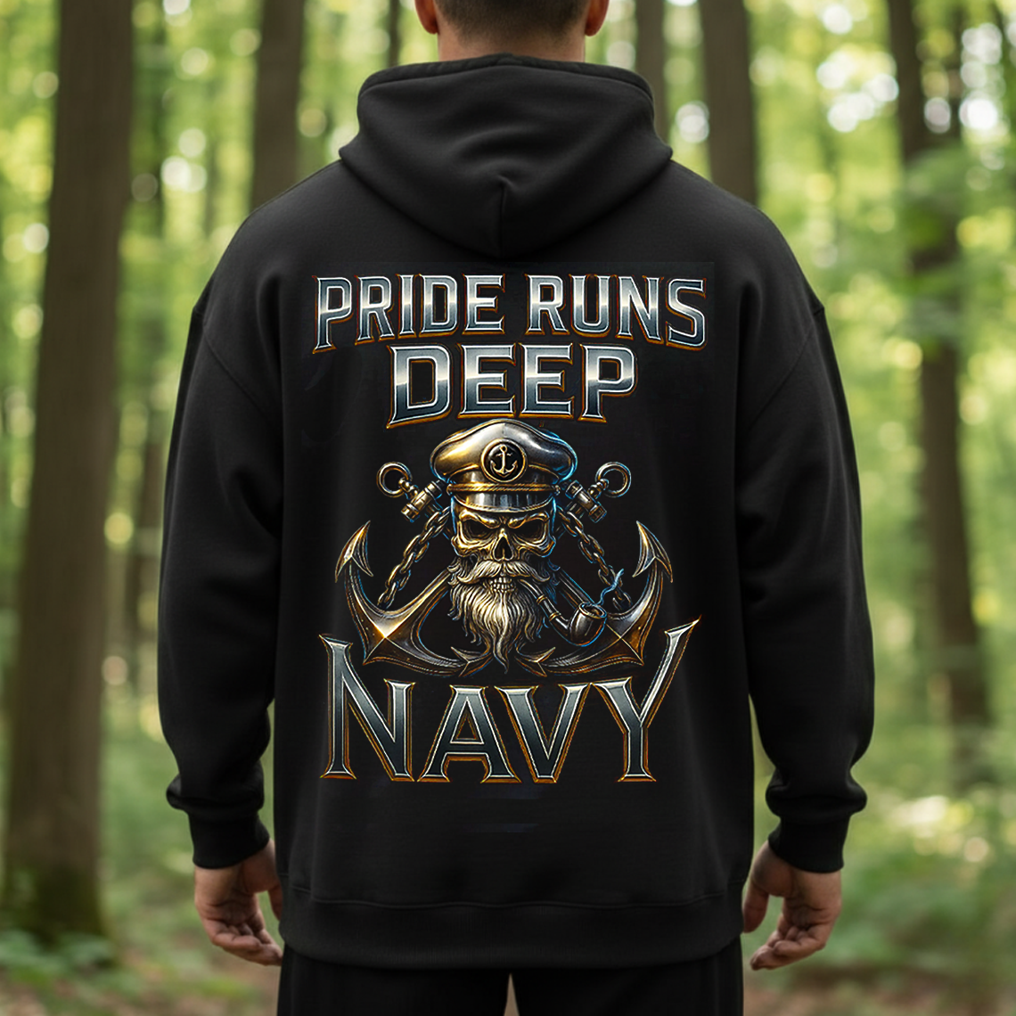Pride Runs Deep United States Navy T-Shirt, Sweatshirt, Hoodie – US Navy Veteran Skull Anchor Military Pride Tee