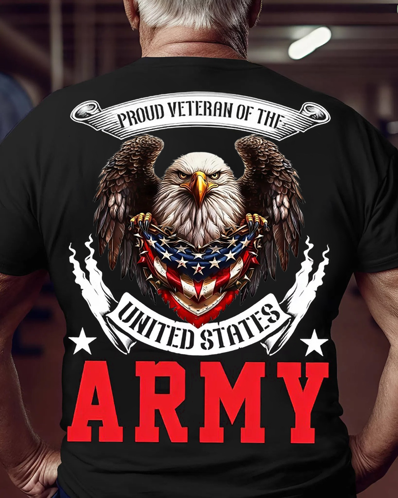 Proud U.S. Army Veteran Tee – Bold Eagle Emblem of Honor & Service