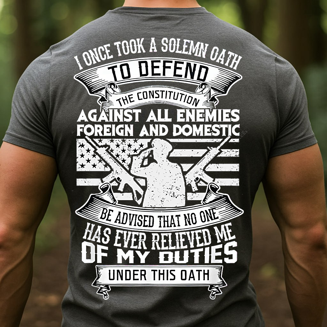 Veteran Duty Oath T-Shirt, Sweatshirt, Hoodie – Patriotic American Flag Military Tee