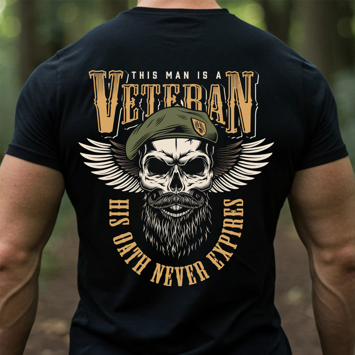 Army Veteran Skull Shirt, Veteran T-Shirt for Men , Skull & Wings Military Design, Gift For Husband & dad