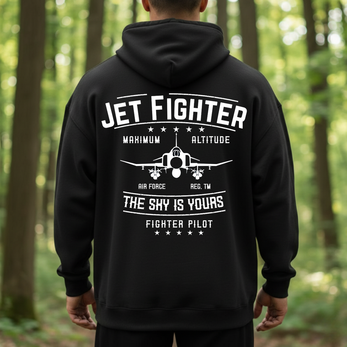 Jet Fighter Pilot T-Shirt, Sweatshirt, Hoodie - The Sky Is Yours Air Force Military Aviation Tee for Veterans and Aviators