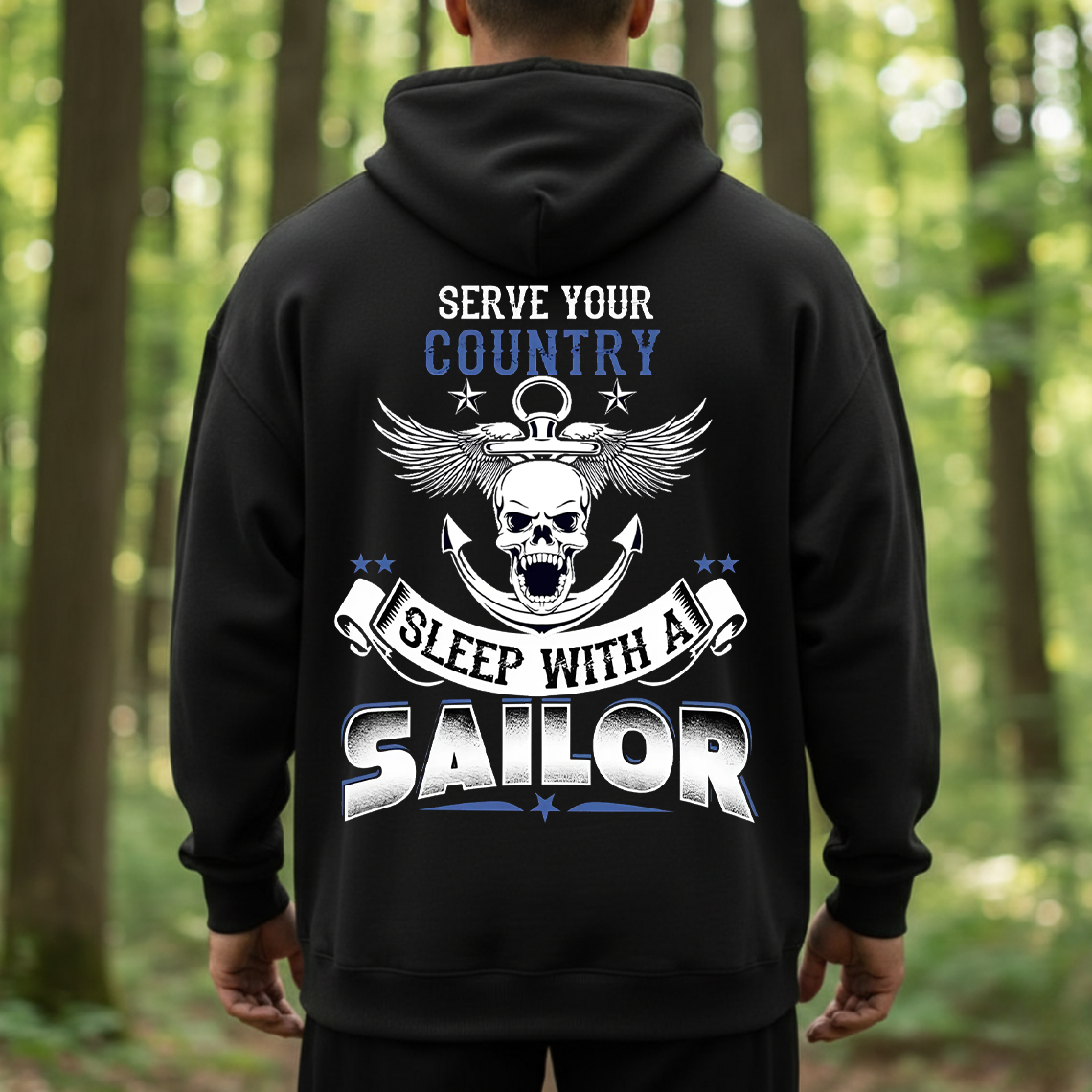 Serve Your Country Sleep With a Sailor T-Shirt, Sweatshirt, Hoodie - Funny US Navy Veteran Skull Anchor Tee for Military Men and Women