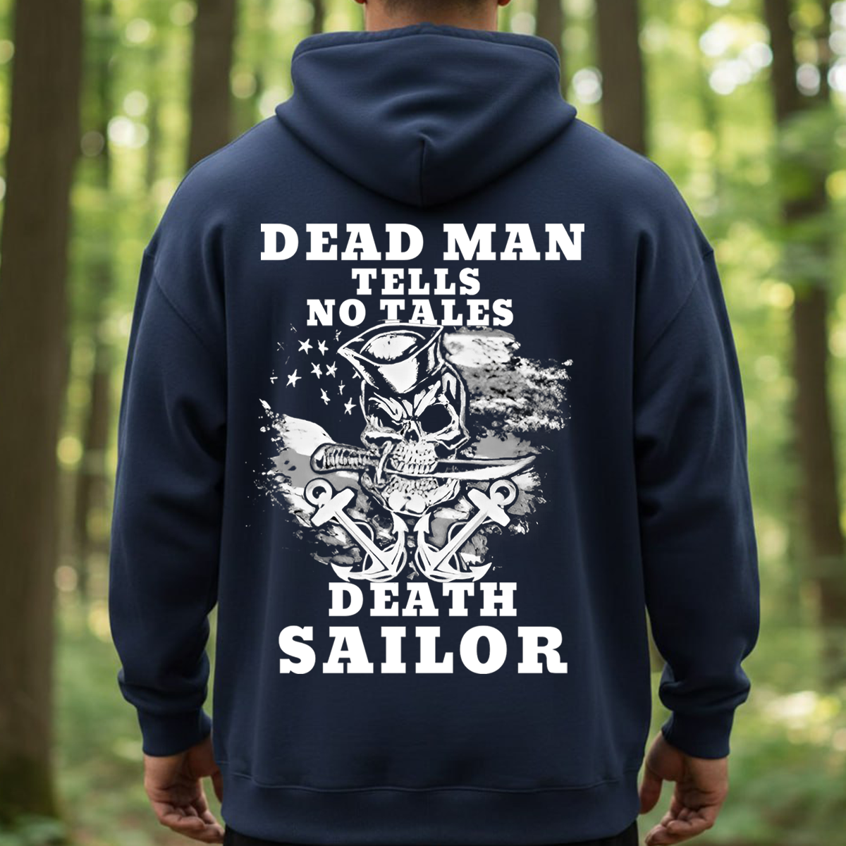 Dead Man Tells No Tales T-Shirt – Death Sailor Skull Anchor Design for Navy Veterans