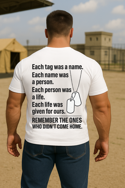 Veteran Memorial T-Shirt – Remember the Fallen Soldiers, Military Dog Tag Shirt, Patriotic Army Veteran Gift