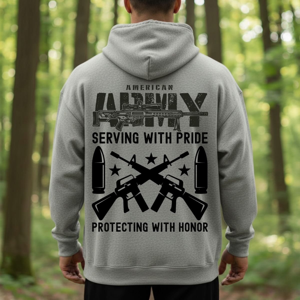American Army Veteran Shirt – Serving With Pride Protecting With Honor – Military Soldier Gift Tee