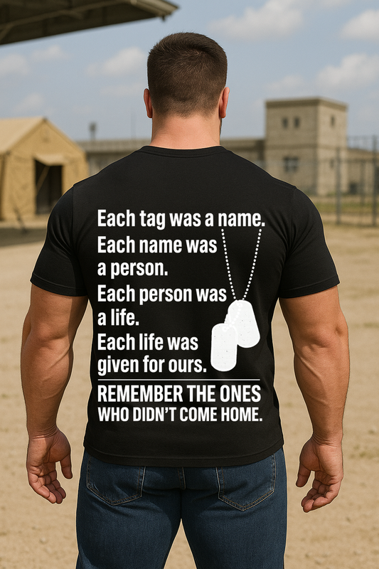 Veteran Memorial T-Shirt – Remember the Fallen Soldiers, Military Dog Tag Shirt, Patriotic Army Veteran Gift
