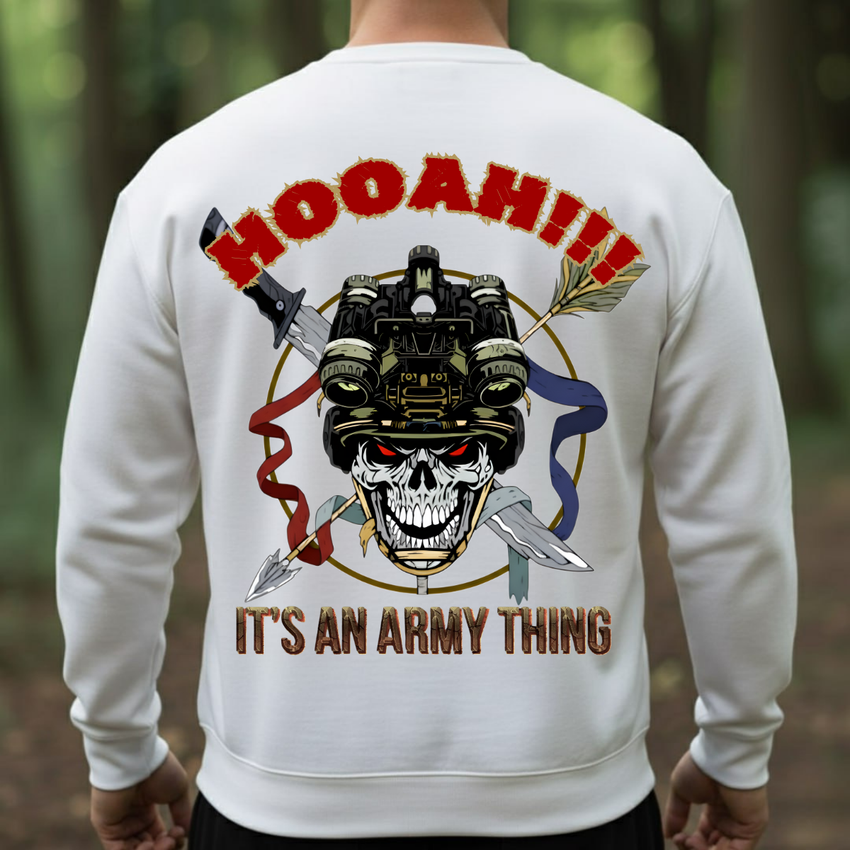 US Army Veteran Shirt – Hooah Military Skull Tee – Proud Soldier Gift