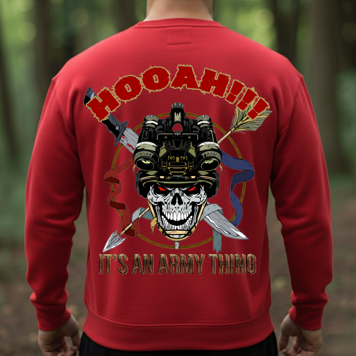 US Army Veteran Shirt – Hooah Military Skull Tee – Proud Soldier Gift