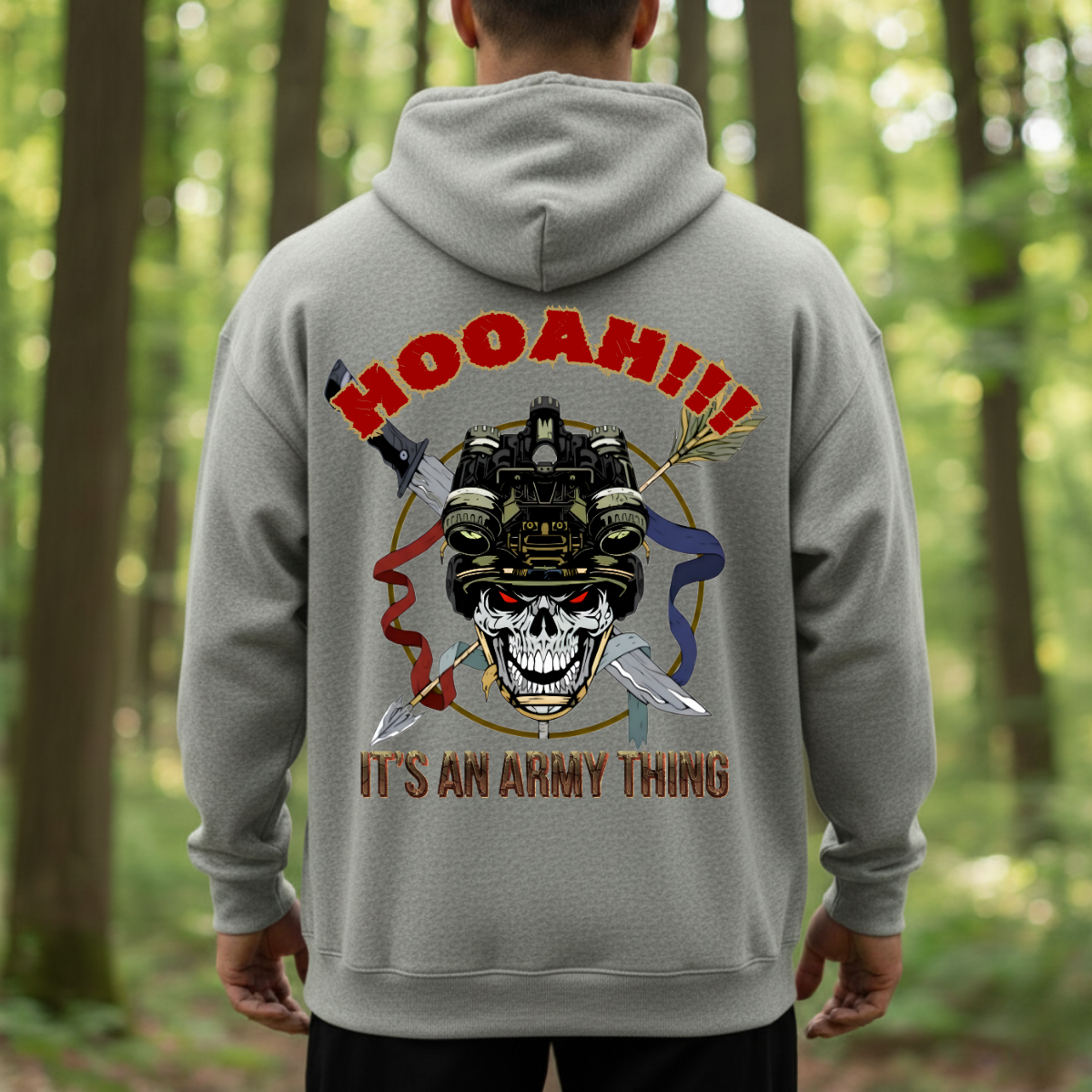 US Army Veteran Shirt – Hooah Military Skull Tee – Proud Soldier Gift