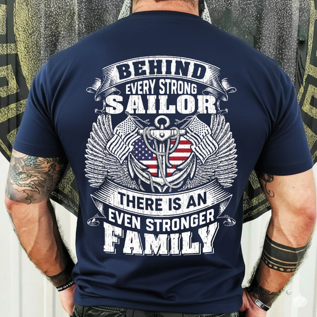 Family Pride T-Shirt, Sweatshirt, Hoodie – Sailor Strength & Support Theme – Military Veteran Clothing, US Flag Design