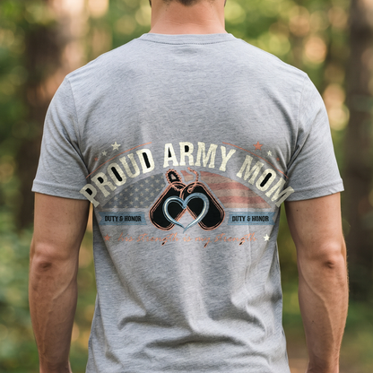 "Proud Army Mom" T-Shirt – Military Family Pride Gift for Wife Mom Husband