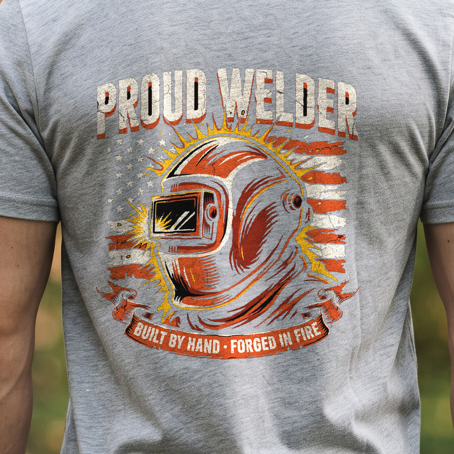 "Proud Welder" T-Shirt – Heavy Equipment Operator Blue Collar Worker Gift