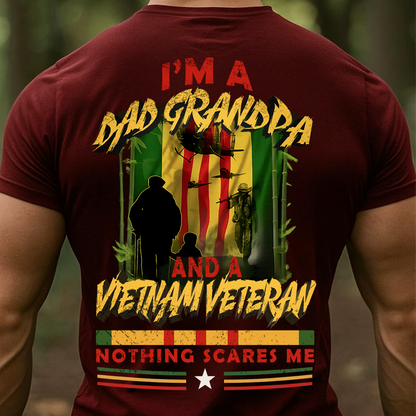 I'm a Dad Grandpa and a Veteran – Nothing Scares Me Shirt | Proud Military Family Gift for Veterans, Soldiers & Dads