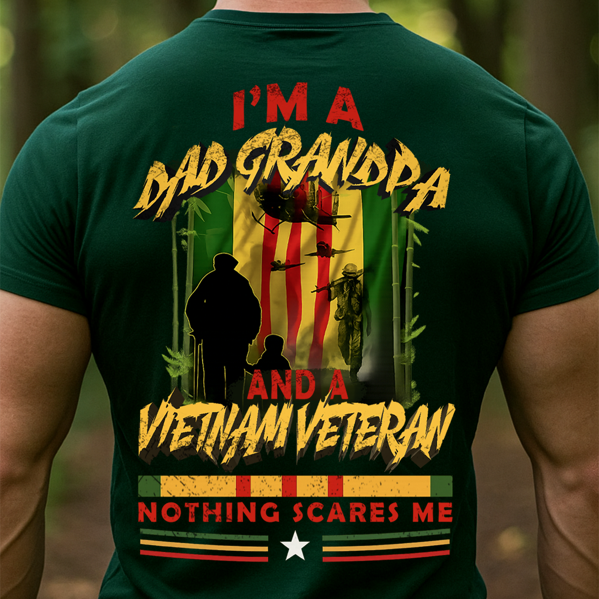 I'm a Dad Grandpa and a Veteran – Nothing Scares Me Shirt | Proud Military Family Gift for Veterans, Soldiers & Dads