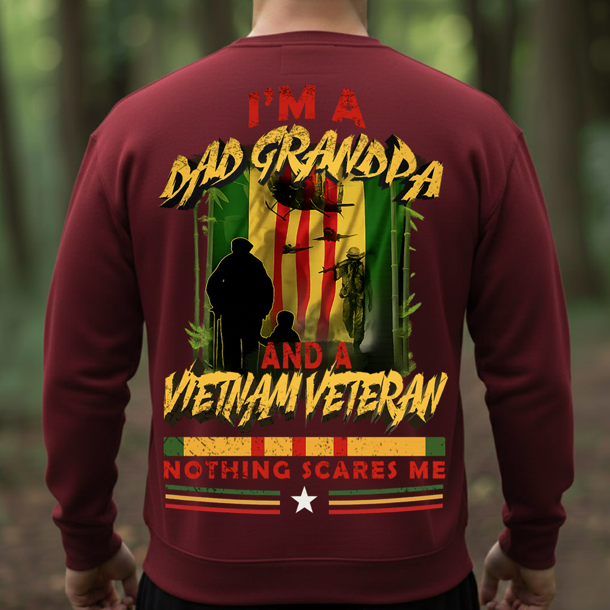 I'm a Dad Grandpa and a Veteran – Nothing Scares Me Shirt | Proud Military Family Gift for Veterans, Soldiers & Dads