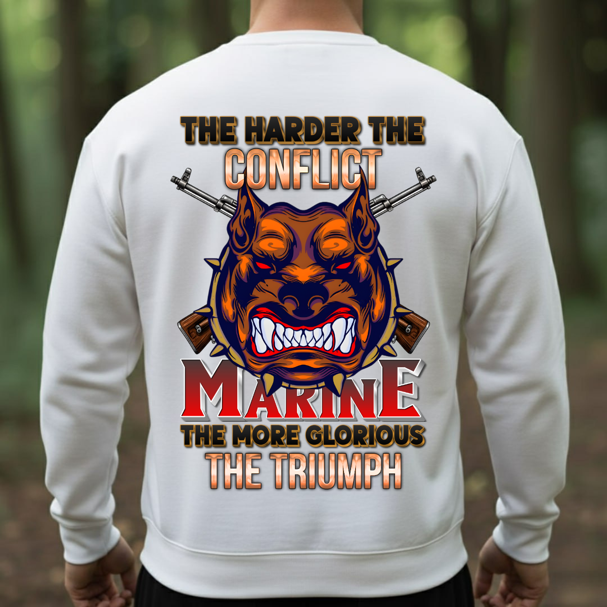 US Marine Shirt – The Harder The Conflict The More Glorious The Triumph – Military Bulldog Tee