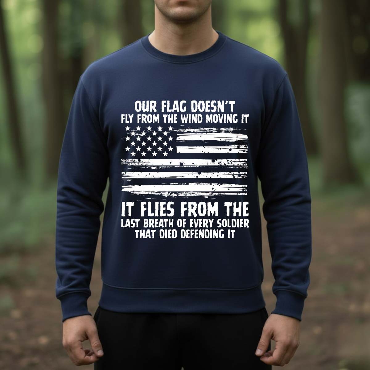 Military T-Shirt, Sweatshirt, Hoodie – The Flag Flies for Every Fallen Hero – Veteran Memorial Gift, Patriotic USA Shirt