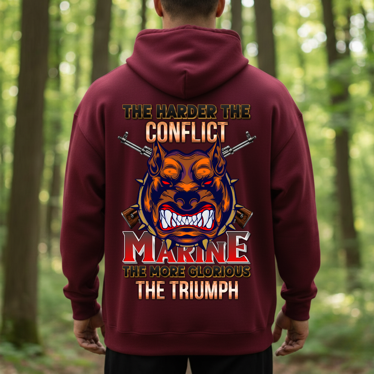 US Marine Shirt – The Harder The Conflict The More Glorious The Triumph – Military Bulldog Tee