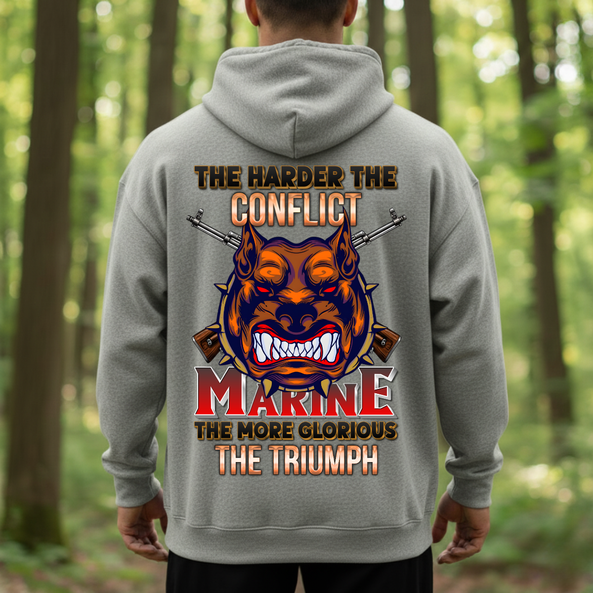 US Marine Shirt – The Harder The Conflict The More Glorious The Triumph – Military Bulldog Tee