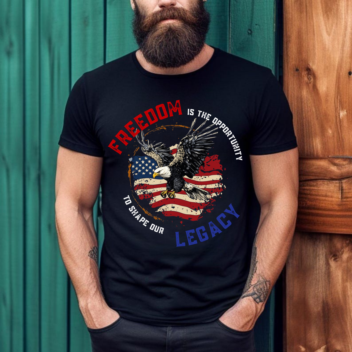 Freedom T-Shirt, American Eagle Graphic Shirt, Legacy Shirt, USA Flag Shirt, Freedom Is the Opportunity Shirt
