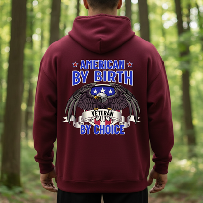 Patriotic T-Shirt, Sweatshirt, Hoodie – American by Birth, Veteran by Choice – Veteran Pride, USA Eagle