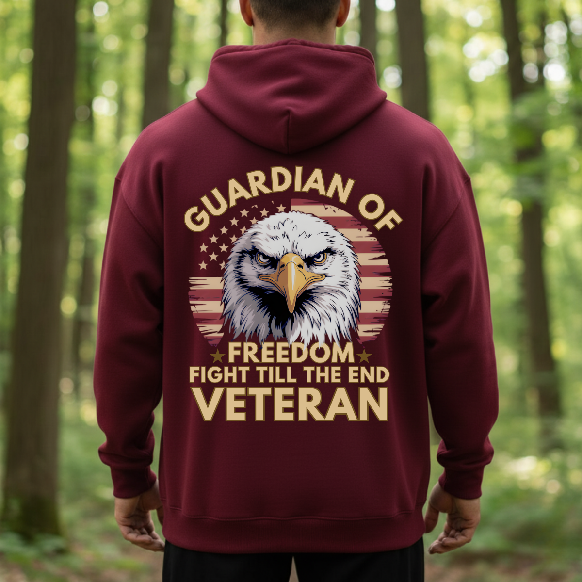 American T-Shirt, Sweatshirt, Hoodie – Guardian of Freedom, Fight Till The End – Veteran Pride, USA Eagle, Patriotic Apparel