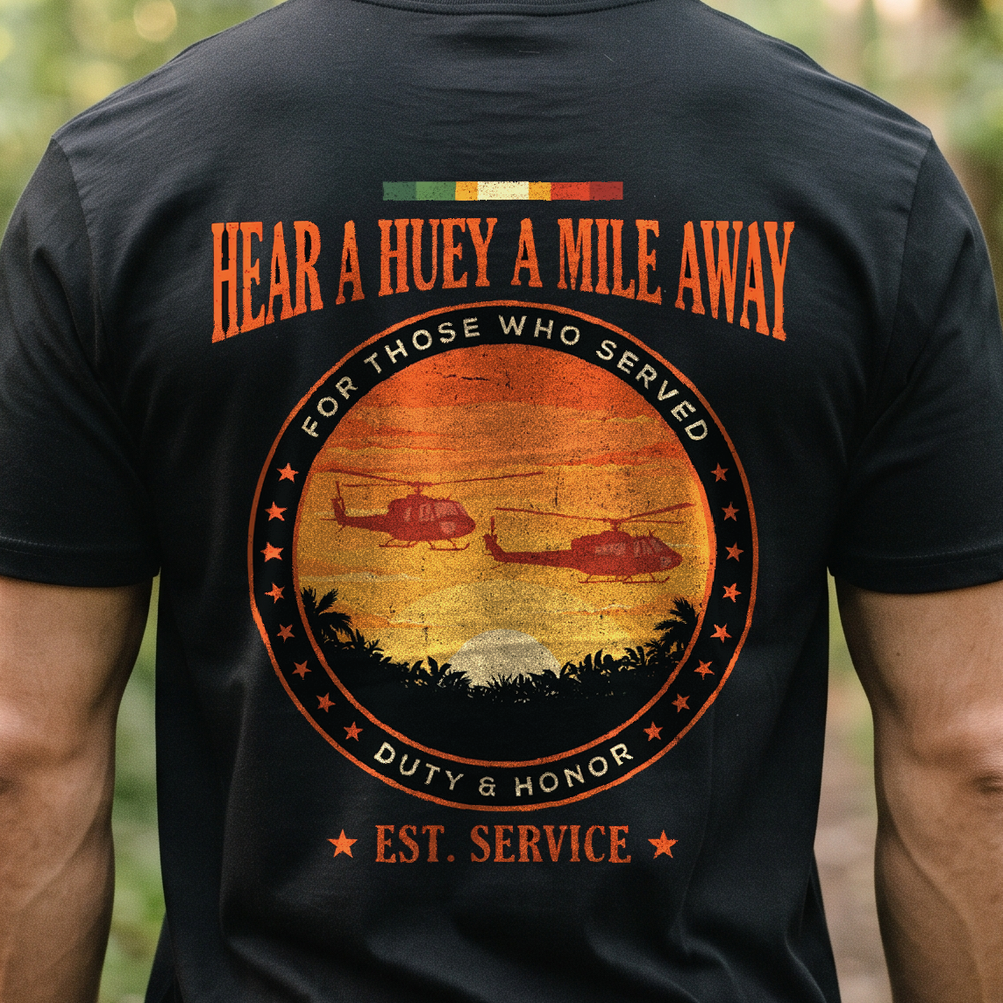 "Hear A Huey A Mile Away" T-Shirt – Vietnam Veteran Memorial Patriotic Gift