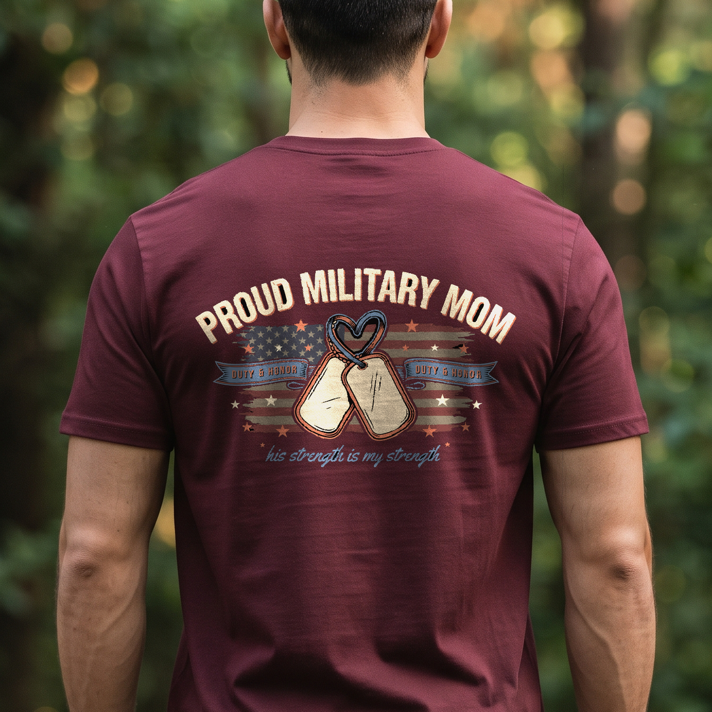"Proud Military Mom" T-Shirt – Military Family Pride Gift for Wife Mom Husband