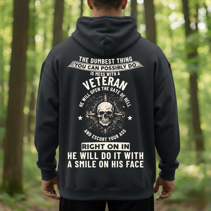 Military T-Shirt, Sweatshirt, Hoodie – Mess With A Veteran Get The Gate Of Hell – Skull Warrior, Patriotic Veteran Clothing