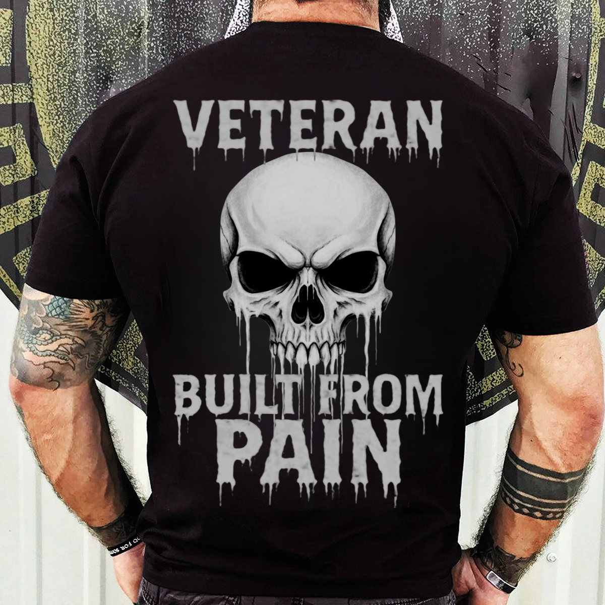 Built From Pain Veteran T-Shirt, Hoodie, Sweatshirt – Tactical Skull Design – Warrior Gift for Veteran's Day