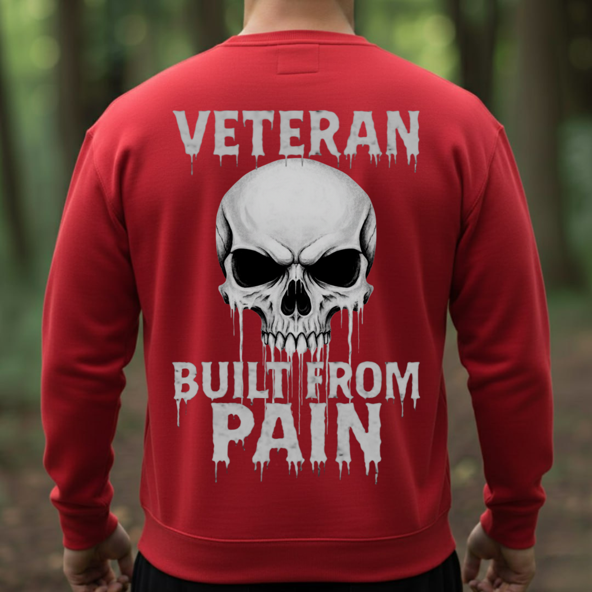 Built From Pain Veteran T-Shirt, Hoodie, Sweatshirt – Tactical Skull Design – Warrior Gift for Veteran's Day