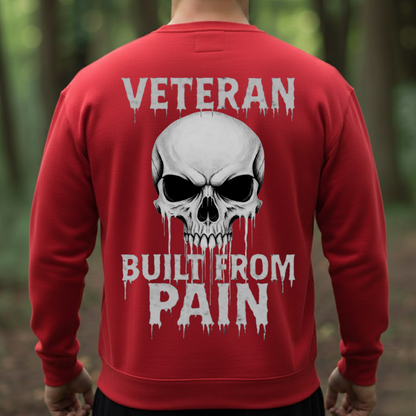 Built From Pain Veteran T-Shirt, Hoodie, Sweatshirt – Tactical Skull Design – Warrior Gift for Veteran's Day