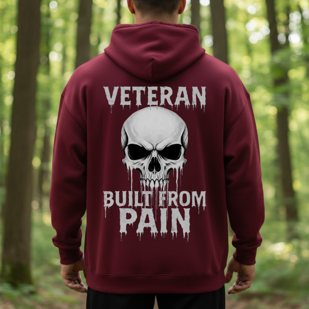 Built From Pain Veteran T-Shirt, Hoodie, Sweatshirt – Tactical Skull Design – Warrior Gift for Veteran's Day