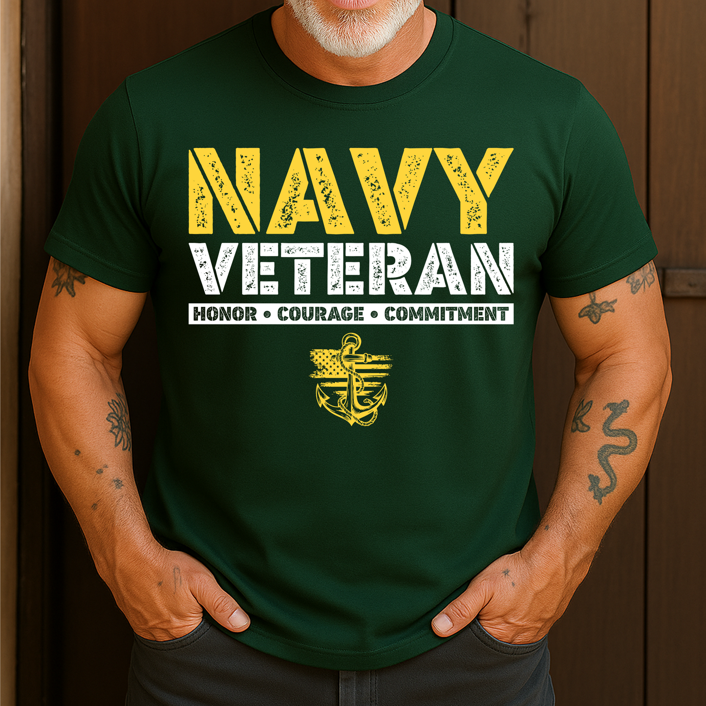 US Navy Veteran Honor Courage Commitment T-Shirt