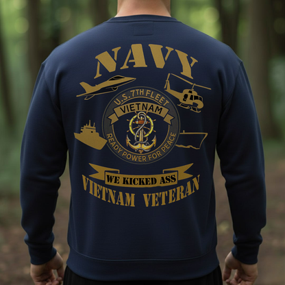 U.S. Navy Vietnam Veteran T-Shirt, Sweatshirt, Hoodie – 7th Fleet We Kicked Ass Military Pride Patriotic Tee