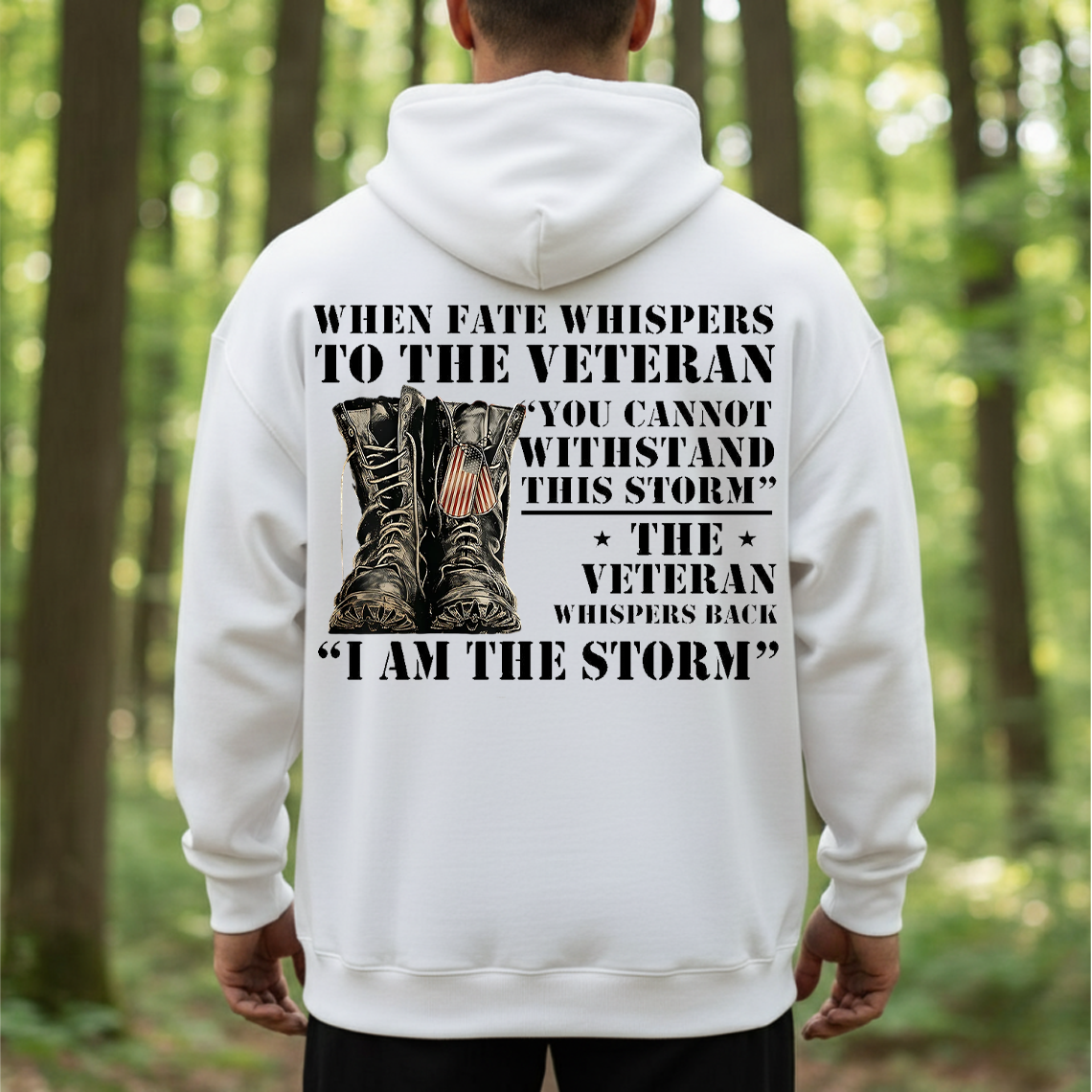 I Am The Storm Veteran Shirt, Sweatshirt, Hoodie – Patriotic Military T-Shirt for Men, American Flag Soldier Tee