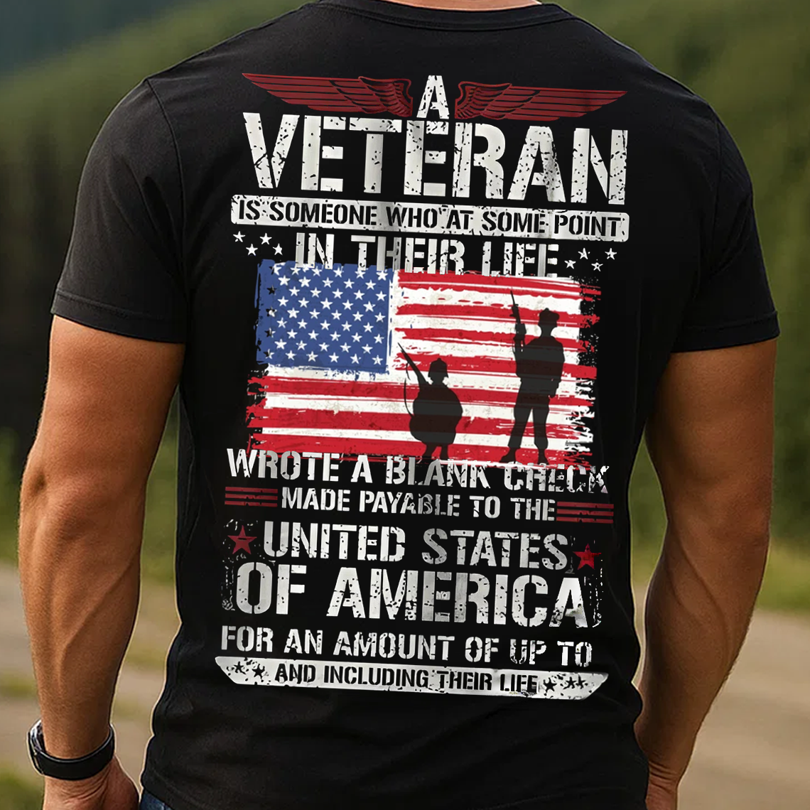 A Veteran T-Shirt, Patriotic American Flag Military Tee, USA Army Soldier Veteran Gift Shirt