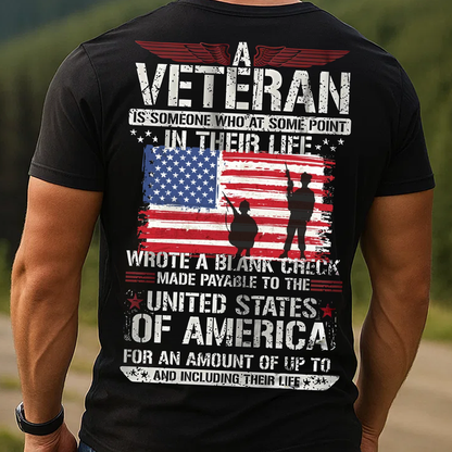 A Veteran T-Shirt, Patriotic American Flag Military Tee, USA Army Soldier Veteran Gift Shirt