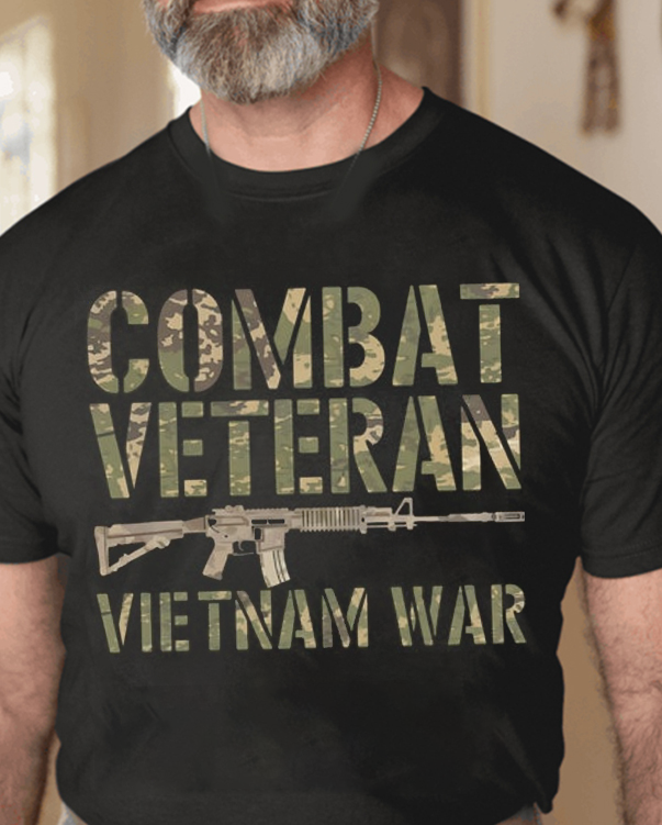 Camo Proud Combat Veteran Vietnam War Tribute Veteran T Shirt