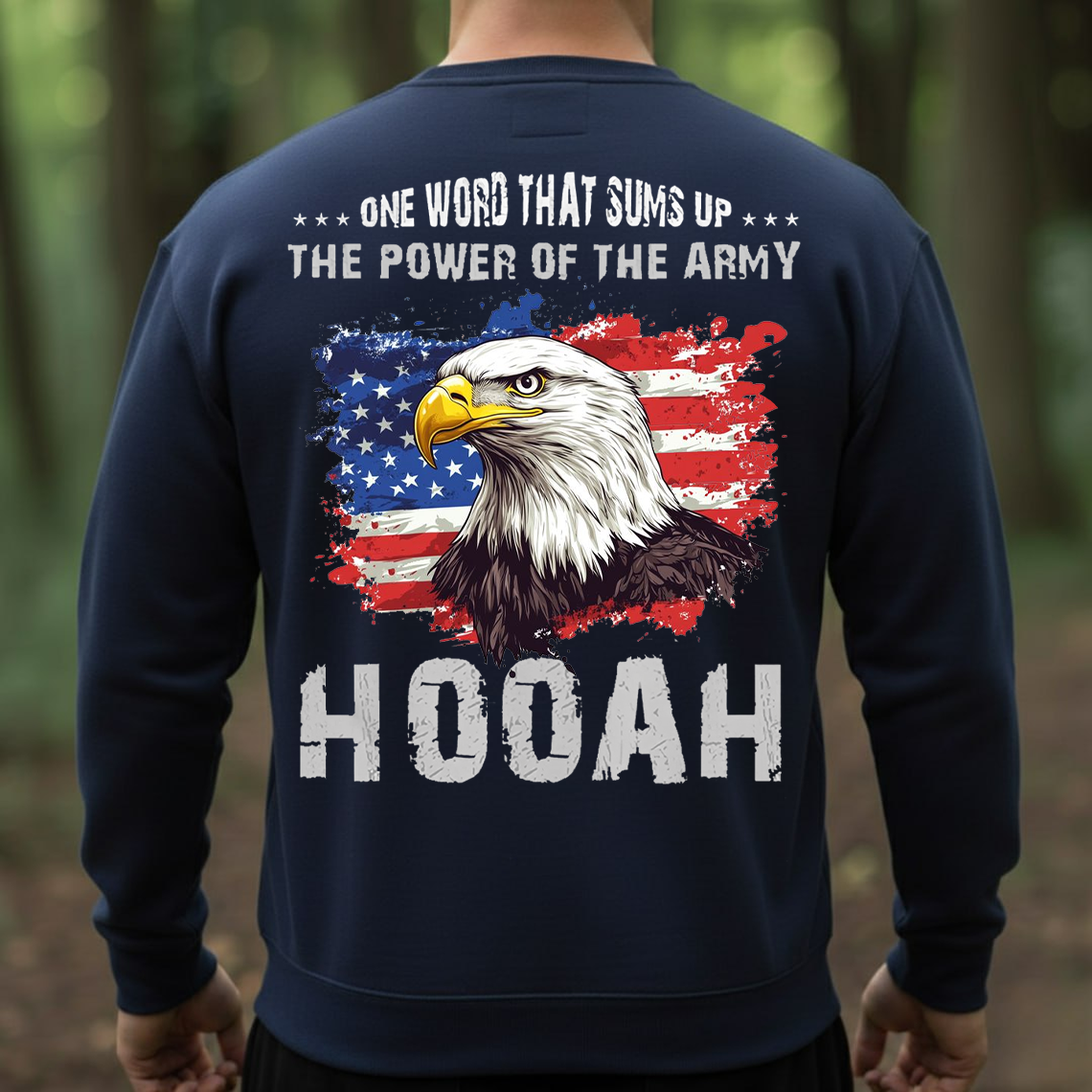 Hooah Army T-Shirt – One Word That Sums Up the Power of the Army Patriotic Bald Eagle Military Tee