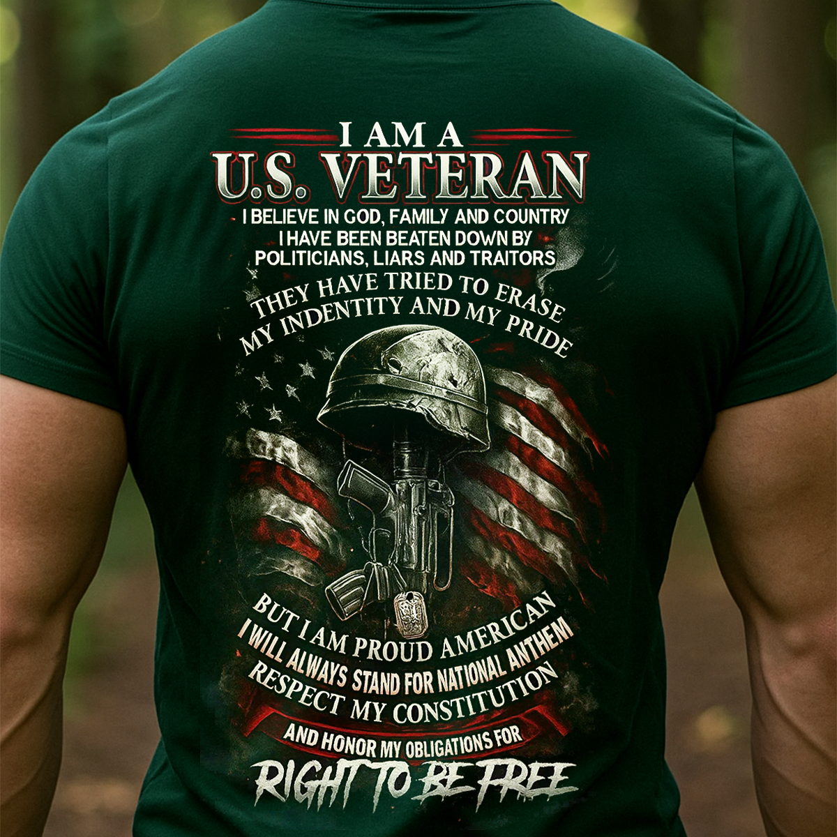 I Am a U.S. Veteran Shirt – Proud American Patriotic T-Shirt – Military Veteran Apparel – Gift for Veterans and Patriots